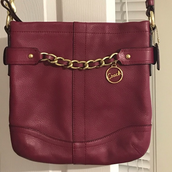 Coach Handbags - NWOT Coach plum pebbled leather crossbody bag